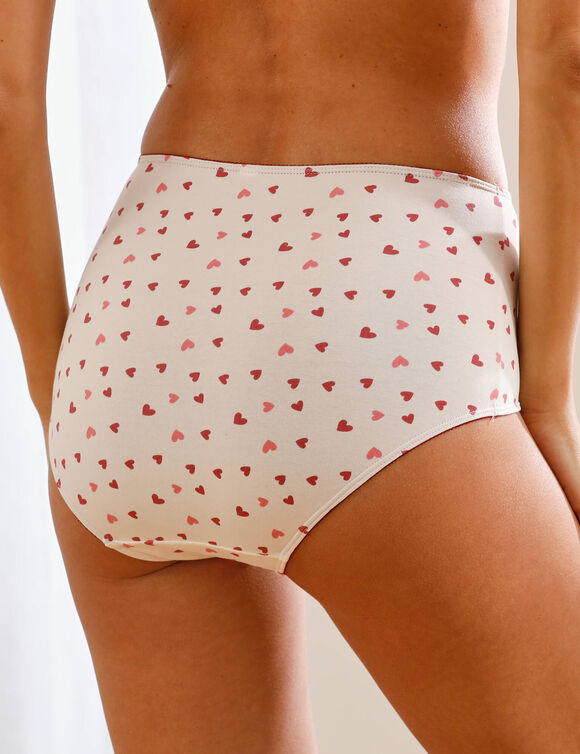 Culotte coton forme maxi imprimé  motifs «coeurs» assortis – Lot de 4 (rouge) Culotte coton forme maxi imprimé  motifs «coeurs» assortis – Lot de 4 (rouge)